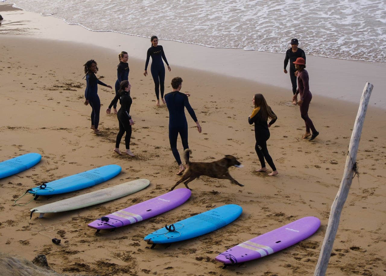 Surf school lessons at KAZA Wave Imsouane